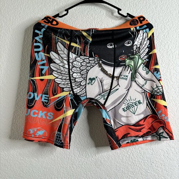 NWT PSD LOVE SUCKS Loner Person with Wings Mens Boxer Briefs Standard Length XL - Picture 3 of 6